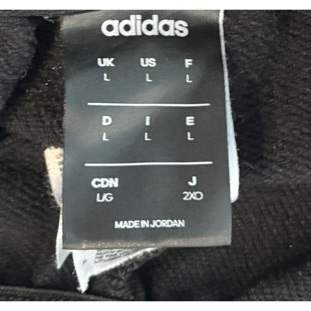 Adidas Climalite Joggers Mens Large Black White 3-Stripe Tapered Sweatpants - Picture 2 of 4